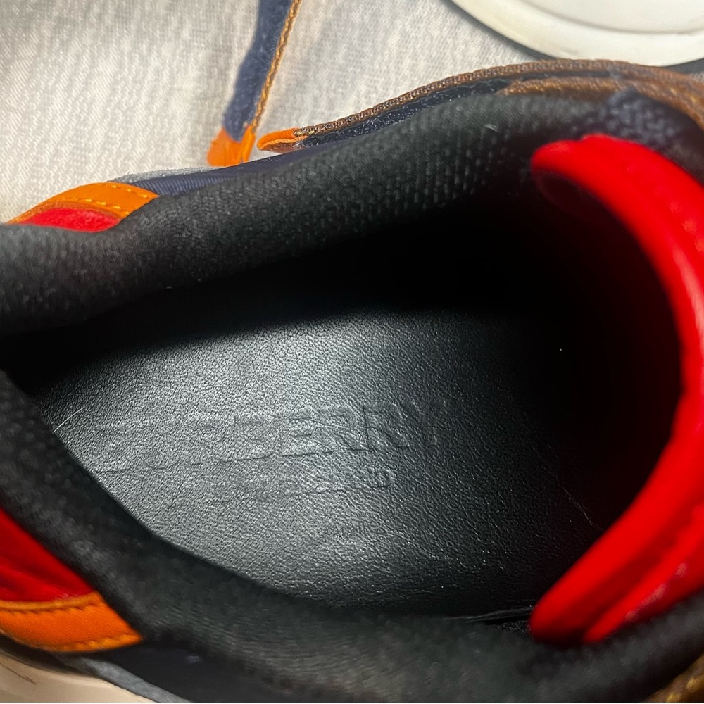 Burberry Ronnie Logo Sneakers Multicolored Leather Trim Men’s US Size 10 EU 43 - Picture 9 of 9
